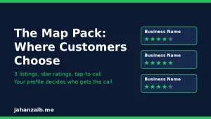 Google Map Pack showing optimized business listings