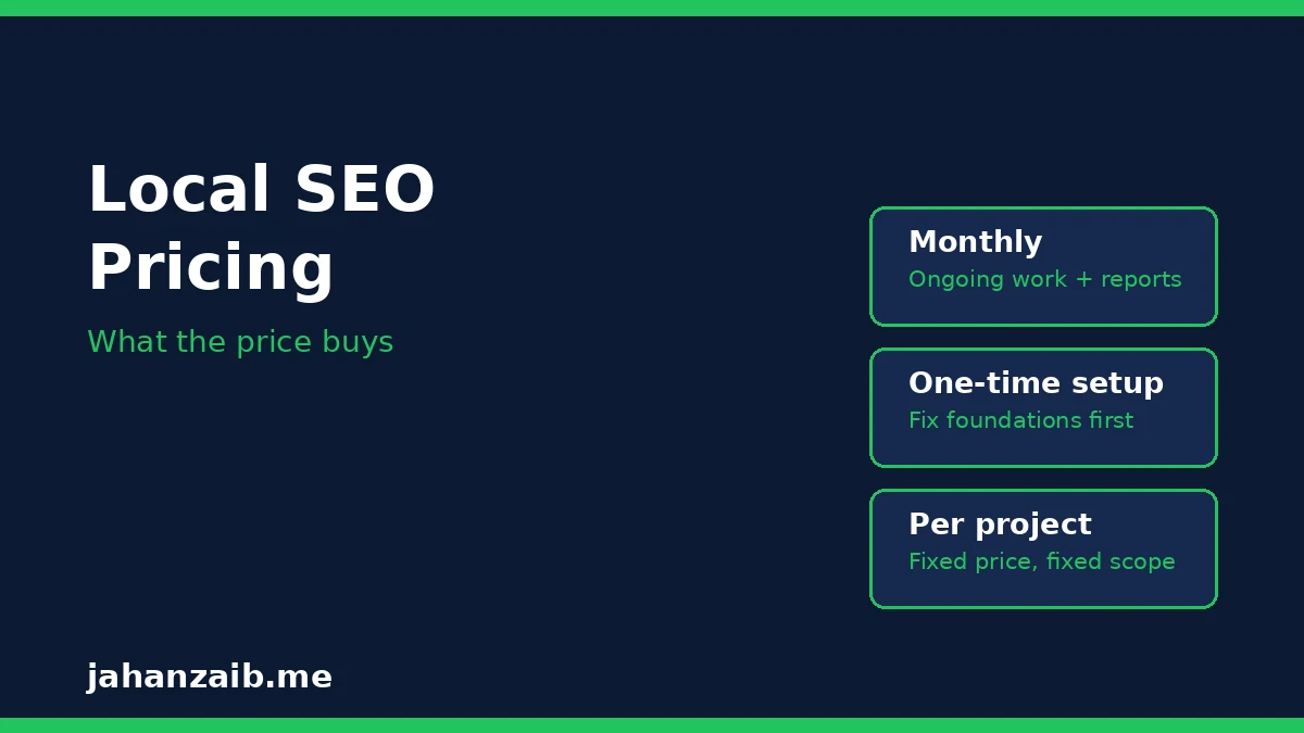 Local SEO pricing models explained for small business owners